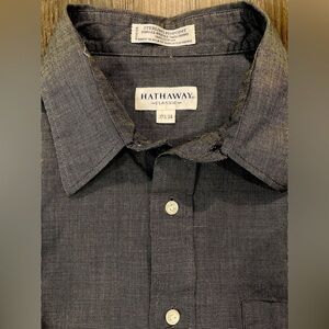 Hathaway Classic Sterling Pinpoint Dress Shirt 17.5/34